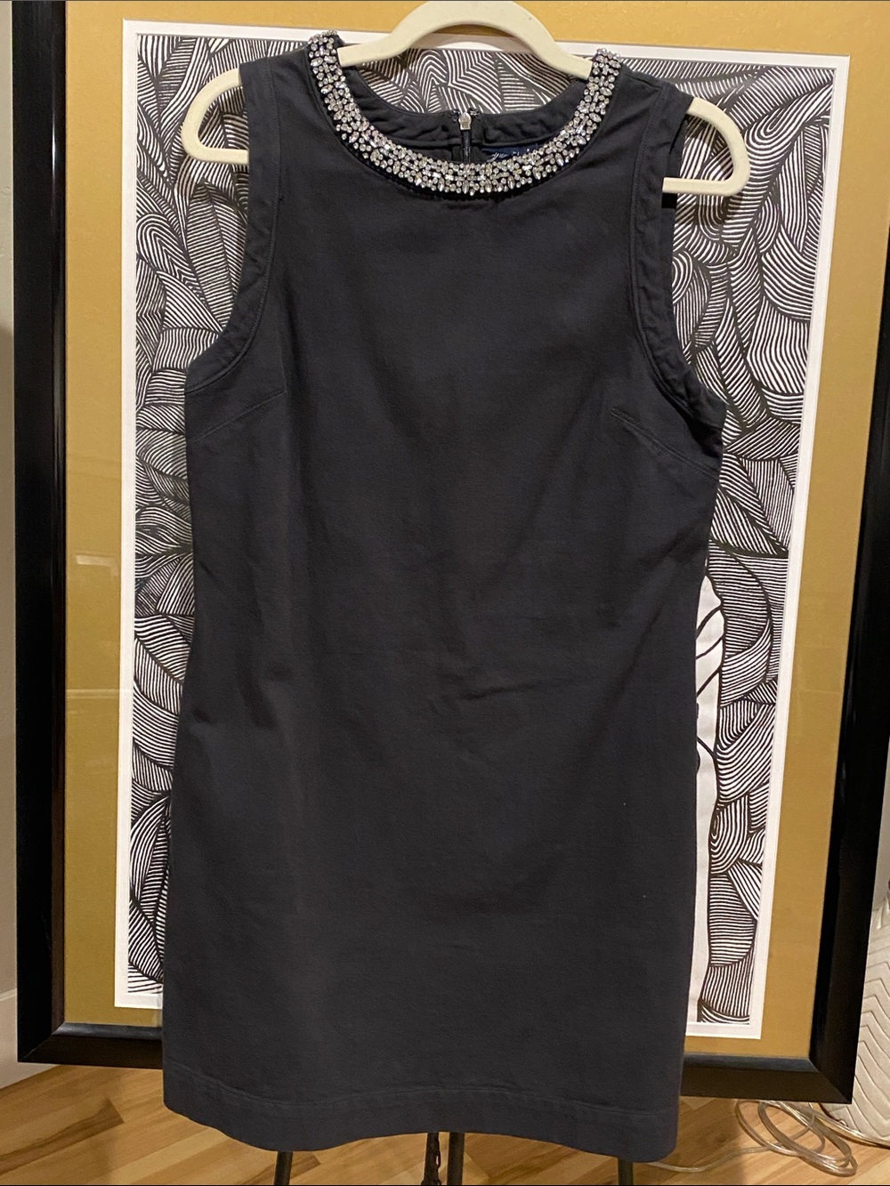 GAP Jewel neck mini denim shift dress. GUC Size SM tall.